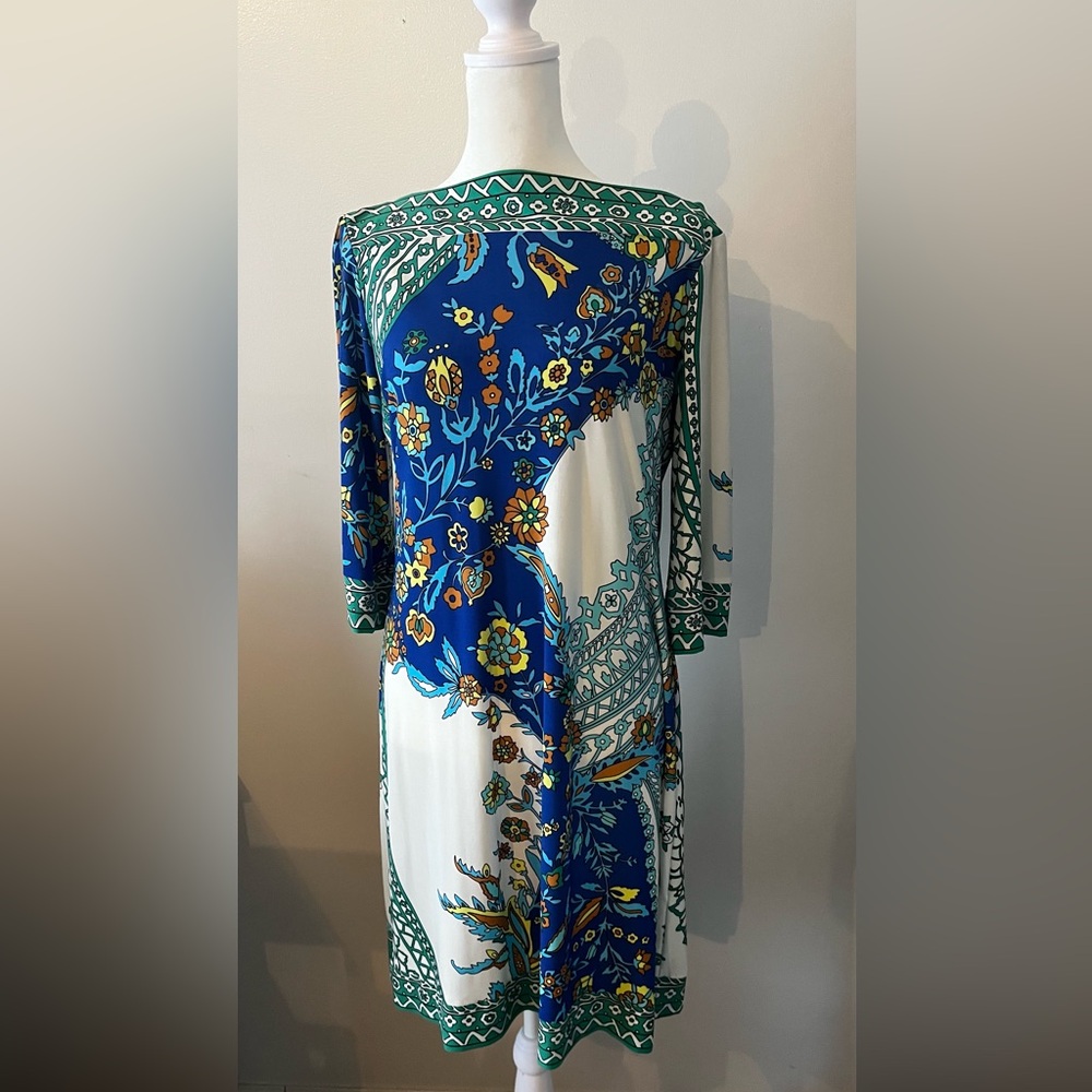 Roz & Ali Floral 3/4 Sleeve Dress